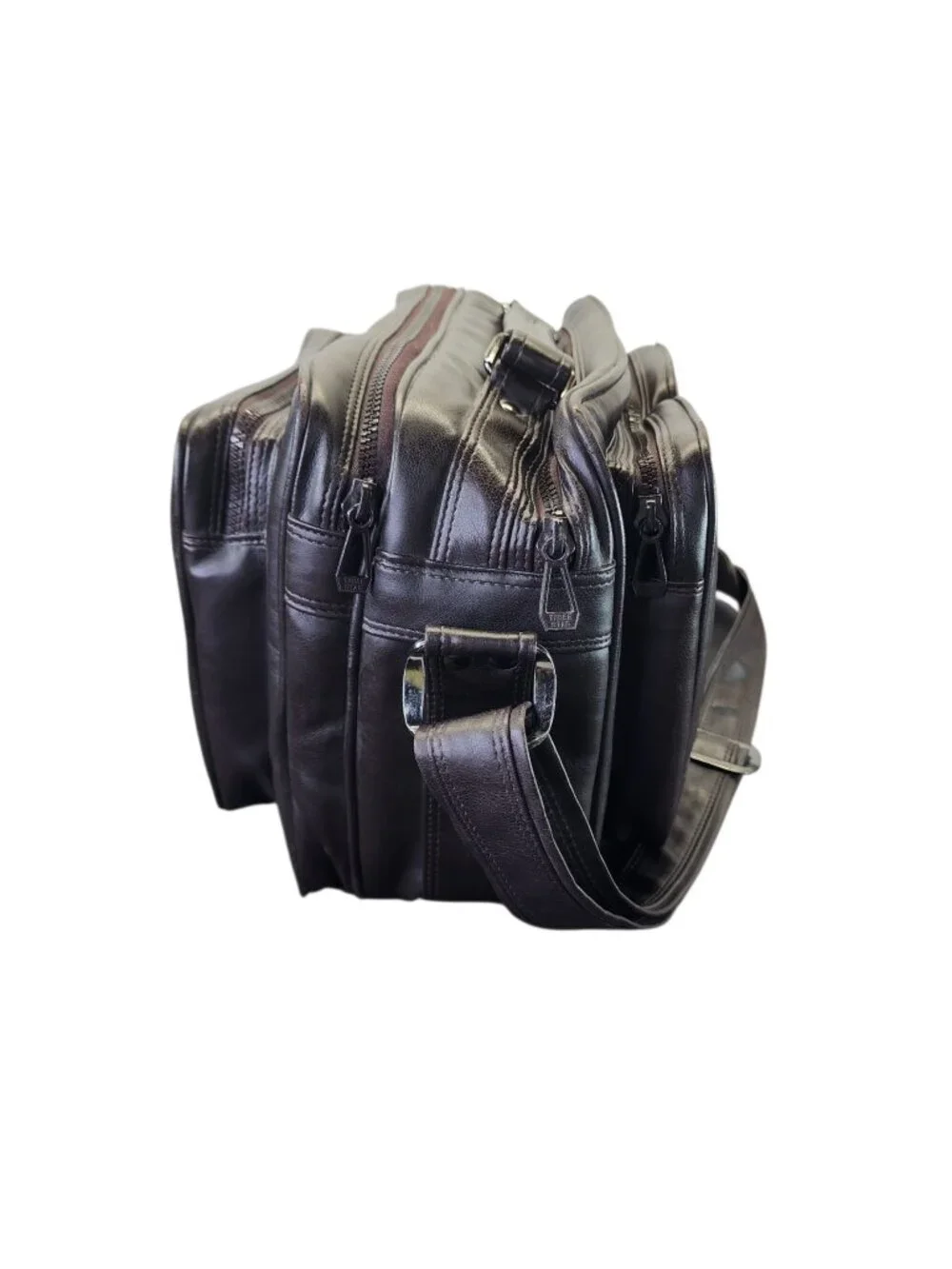 Vintage Diamond CE430 Camera Bag Faux Brown Leather Corduroy Pockets Photography